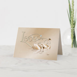 Convite KRW Love Swans Custom Wedding Invitation