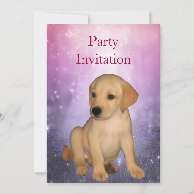 Convite Labrador Puppy no Parque (Frente)