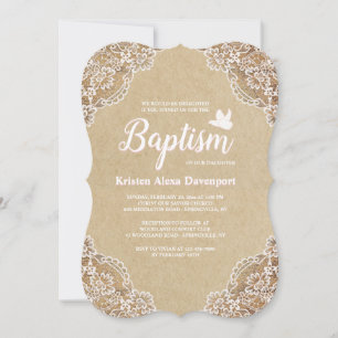Convite Lace Baptism