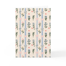 Laço Rosa Coquete Listra Azul Floral Botânico