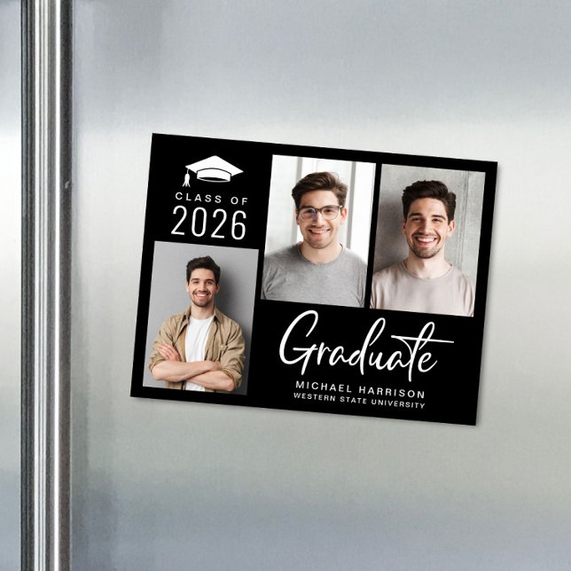 Convite Lançamento de Imagem de Graduação de Fotos 2025 (Modern Photo Graduation Magnet Announcement)