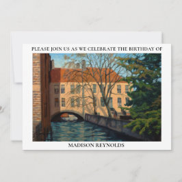 Convite Laranja Verde Azul Bruges Canel