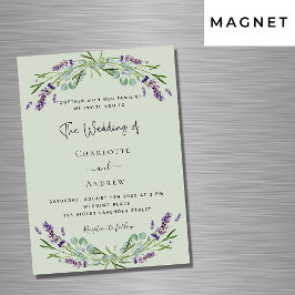 Convite Lavanda eucalipto sage casamento verde luxo
