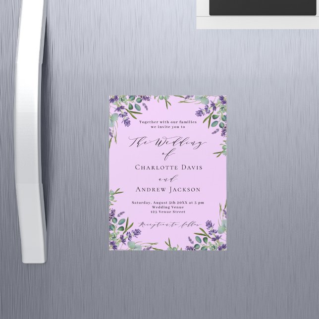 Convite Lavanda rosa floral verde luxo (Criador carregado)