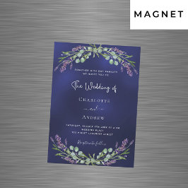 Convite Lavanda verde marinho azul luxo casamento