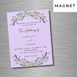 Convite Lavanda violeta, eucalipto, flores, casamento de l