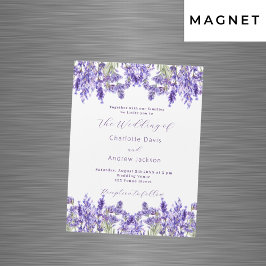 Convite Lavanda violeta floral casado de luxo de aquarela