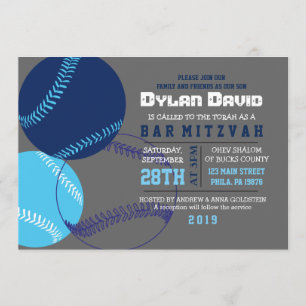 Convite legal BASEBALL Bar Mitzvah