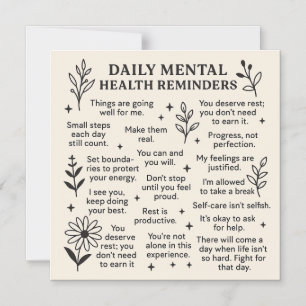 Convite Lembretes de Saúde Mental Diários