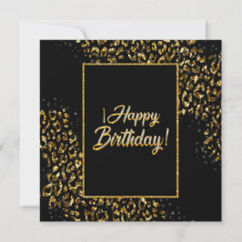 Convite Leopardo Preto e Dourado e Joias