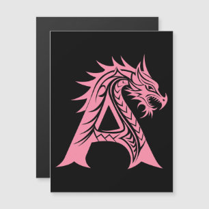Convite Letra A Estilizada com Dragão, Alfabeto de Dragão,