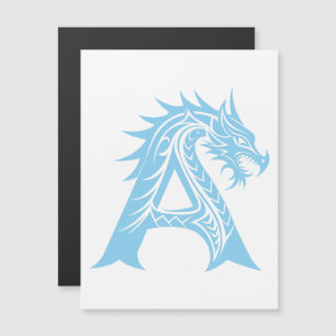 Convite Letra A Estilizada com Dragão, Alfabeto de Dragão,