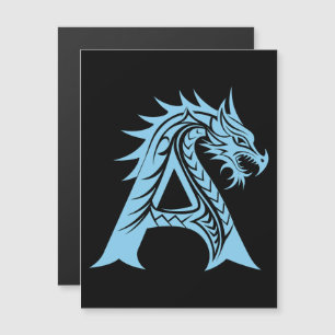 Convite Letra A Estilizada com Dragão, Alfabeto de Dragão,