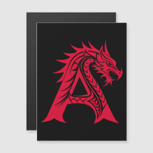 Convite Letra A Estilizada com Dragão, Alfabeto de Dragão,