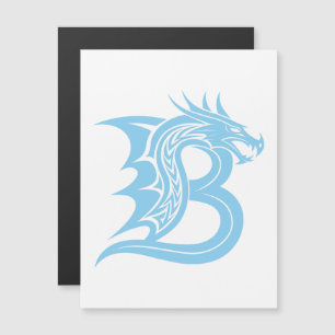 Convite Letra B Estilizada com Dragão, Alfabeto de Dragão,
