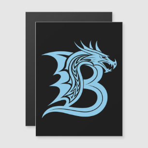 Convite Letra B Estilizada com Dragão, Alfabeto de Dragão,