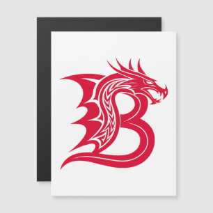 Convite Letra B Estilizada com Dragão, Alfabeto de Dragão,