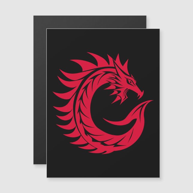 Convite Letra C Estilizada com Dragão, Alfabeto de Dragão, (Frente/Verso)