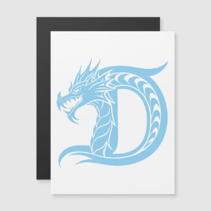 Convite Letra D Estilizada com Dragão, Alfabeto de Dragão,
