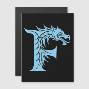 Convite Letra F Estilizada com Dragão, Alfabeto de Dragão,