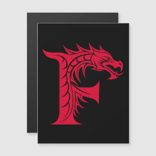 Convite Letra F Estilizada com Dragão, Alfabeto de Dragão,