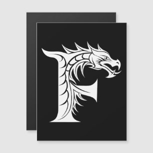 Convite Letra F Estilizada com Dragão, Alfabeto de Dragão,