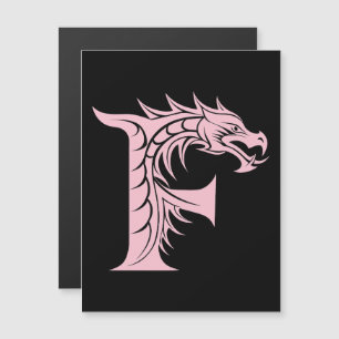 Convite Letra F Estilizada com Dragão, Alfabeto de Dragão,