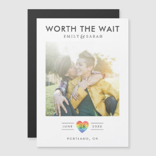 Convite LGBTQ de Casamento Adiado Salve a Data com Foto