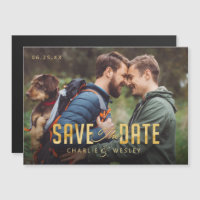 LGBTQ Simple Traditional Save the Date with Photo