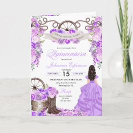 Convite Lilac Western Charro Bi-Fold Quinceanera