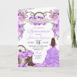 Convite Lilac Western Charro Bi-Fold Quinceanera