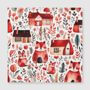 Convite Linda moldura magnética de campo vermelho estilo c