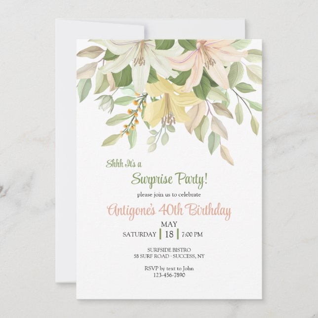 Convite Lírios Rubrum (Frente)