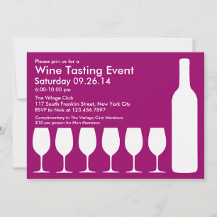 Convite liso do evento da degustação de vinhos
