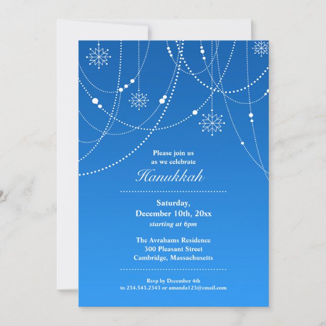 Convite liso do partido de Hannukah (Frente)