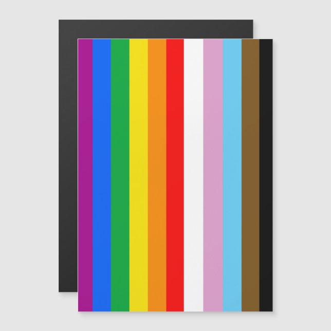 Convite Listras da Bandeira de Progresso LGBTQ+ (Frente/Verso)