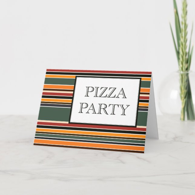 Convite listras do partido da pizza (Frente)