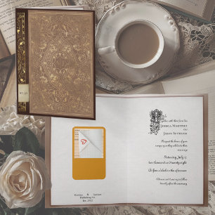 Convite Literário de Casamento com Livro da Biblio