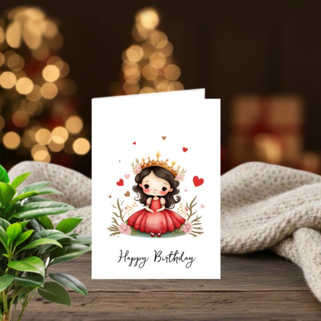 Convite Little princess with red dress (Criador carregado)