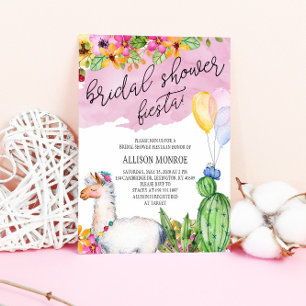 Convite Llama e Cactus Chá de panela Fiesta