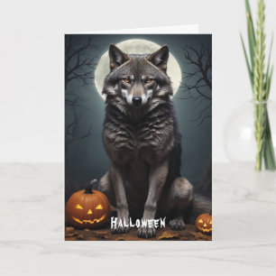 Convite Lobo Misterioso com Arte de Halloween de Pumpkin