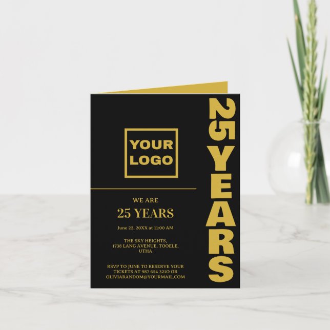Convite Logotipo comercial de comemoração do 25 (Frente)
