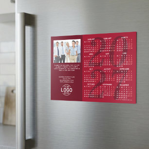 Convite Logotipo de Foto em Bordeaux Calendário 2027 Cartã
