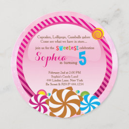 Convite Lollipop - Convite para terras doces