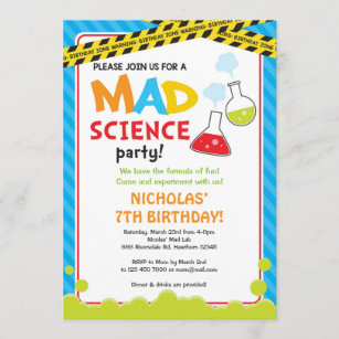Convite louco do aniversário da ciência/cientista