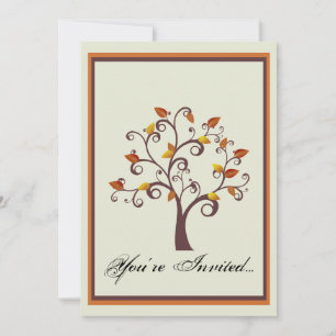 Convite lunático do casamento da árvore da queda