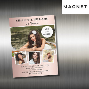 Convite luxo de colagem de fotos festa de aniversário de o