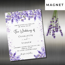 Convite Luxo floral violeta de lavanda de casamento