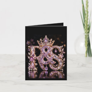 Convite Luxo Monograma RS em Ouro & Cristal