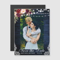 Luzes Florais de Madeira Azul Rústica Salvem a Dat